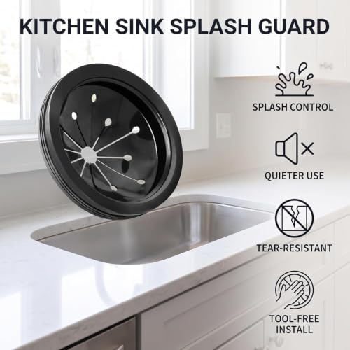 3-Inch Universal Garbage Disposal Splash Guard | Heavy-Duty Rubber Sink Baffle for Whirlaway, Waste King, GE