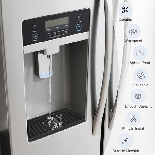 KindGa 2 Pack Refrigerator Drip Tray - Black, 8.2x3.1" / 7.4x2.8" Adjustable Anti-Slip