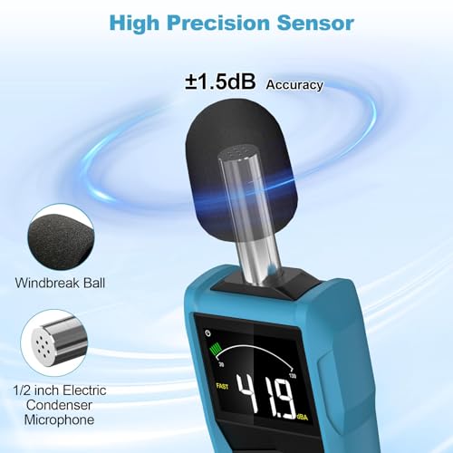 DURFICST Digital Sound Level Meter 30-130 dB, A/C Weighting