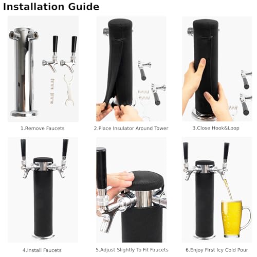 Double Tap Beer Tower Insulator - Beer Tower Insulation Sleeve for Kegerator