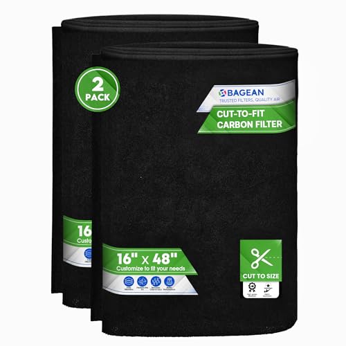 Bagean 16 x 48 inch Activated Carbon Filter Sheet, 2-Pack - Cut to Fit