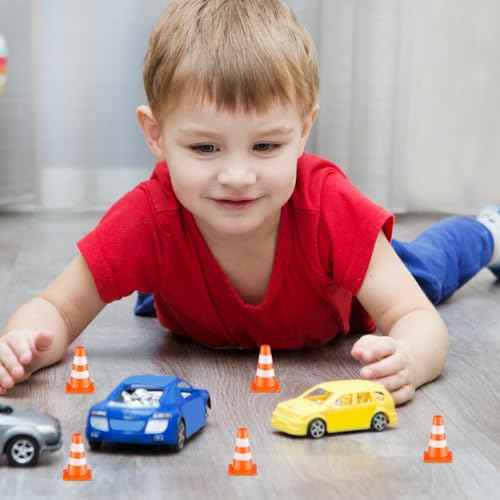 NUOBESTY 50Pcs Mini Traffic Cones, 0.98in Mini Traffic Cones Signs Miniature Sports Training Roadblock Toy Small Street Signs Models for Construction, Kids Pretend Play, Barricades, Traffic Scene