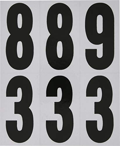 Hillman Reflective Adhesive Mailbox Numbers Pack - 3 Inch, Black & White, Weatherproof, Mailbox Variation