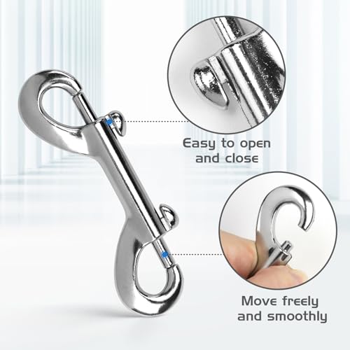 3.5 Inch Silver Double Ended Snaps Zinc Alloy Trigger Metal Clips - Pack of 4