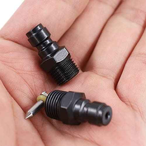 8mm Quick-Disconnect Plug Adapter, 1/8" NPT Male Thread, Foster PCP Airsoft Adapter Fittings, Black Zinc Plated Copper