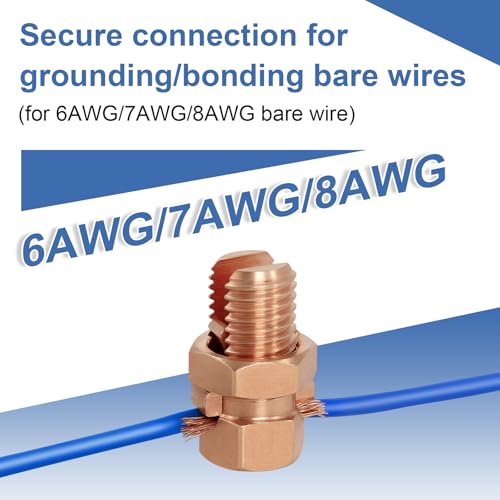 20 Pcs TJ-16 Split Bolt Connectors for 6/7/8 AWG Bare Wires - Ground Bonding