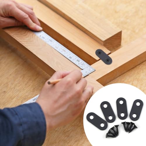 Stainless Steel Flat Brackets 20 Pack for Furniture Repair and Wood Joining