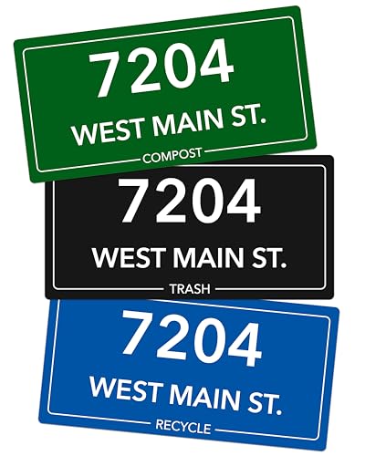 Personalized Trash Can Stickers - Custom House Number & Street Name Decals, Waterproof & Durable