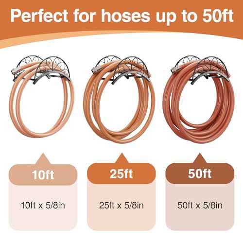 Wall Mounted Hose Holder - Metal Water Hose Holder - Hose Hanger Hose Hook for Water Hose Extension Cords Vacuum Hose.