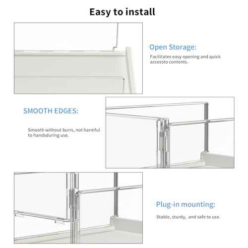 3 Pack Stackable Closet Organizers and Storage Shelves - Transparent Sweater Organizer for Closet, Bathroom, Kitchen, Cupboard, Laundry Room, and Office