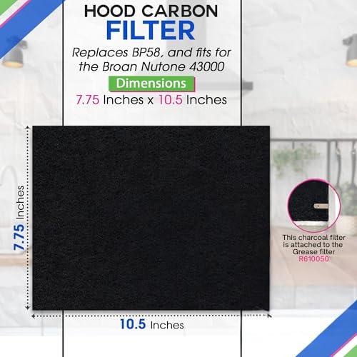 Bagean Range Hood Charcoal Filter 7.75 x 10.5 in BP58 3-Pack for Broan/Nutone