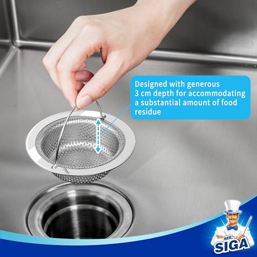 Stainless Steel Sink Strainer 2 Pack - Kitchen & Utility Drain Filter