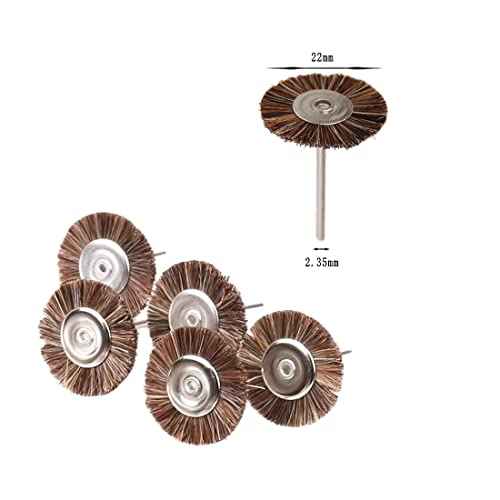 ?????? ???? 20 Pcs Bristles Brush Wheel Sets, 3/32 Inch Shank Abrasive Bristles Polishing Wheel for Rotary Tools (Brown)