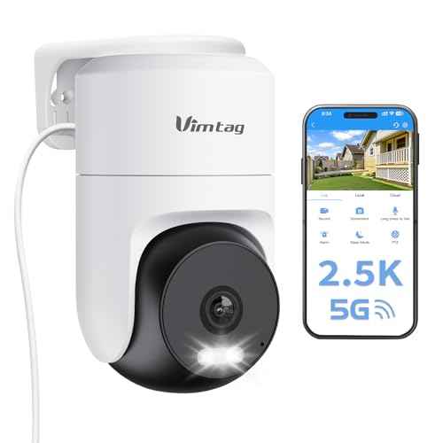 VIMTAG 2.5K Cameras for Home Security, Outdoor Security Camera Indoor, 2.4G/5G Wi-Fi, Plug-in Power (Wired), 360¡Æ Motion Tracking, Free AI Detection & Siren, Color Night Vision, IP66, SD/Cloud Storage