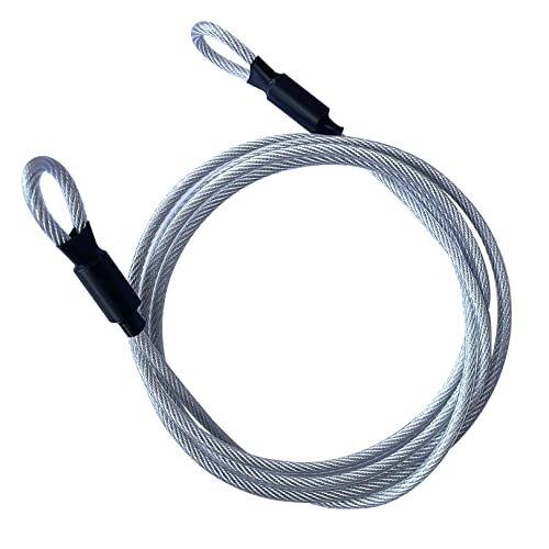 7FT 5mm Security Cable Lock,Braided Steel Coated Safety Cable Luggage Lock,Safety Cable Wire Rope Double Loop