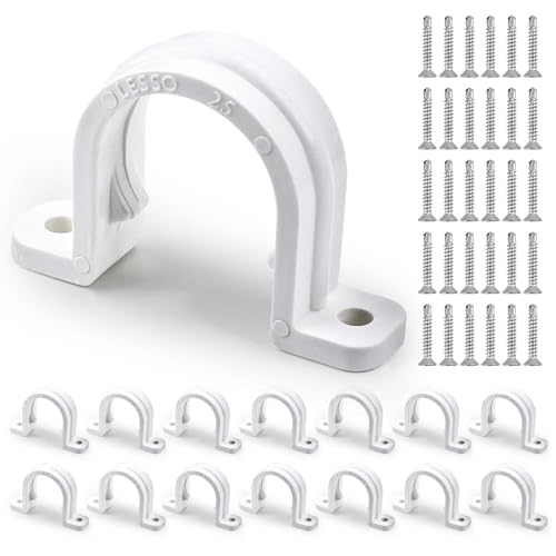 15 Pcs 3/4 Inch Pipe Clamps with Screws PVC Conduit Clamp Pipe Strap, for Fixing Pipe Cable Wires Flexible Conduit