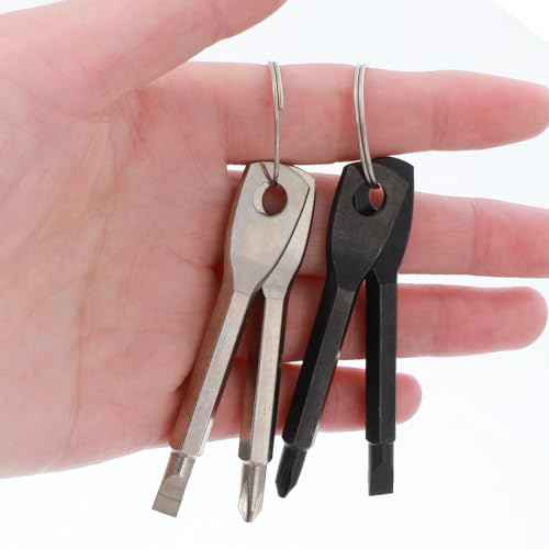 8 Pieces Chain Flathead Screwdriver Set Pocket Keychain Screwdrivers Tools Set Outdoor Tool Gadgets Kit Travel Mini Screwdriver Repairing Tool with Keyring Key for Dad Gift Electrician DIY