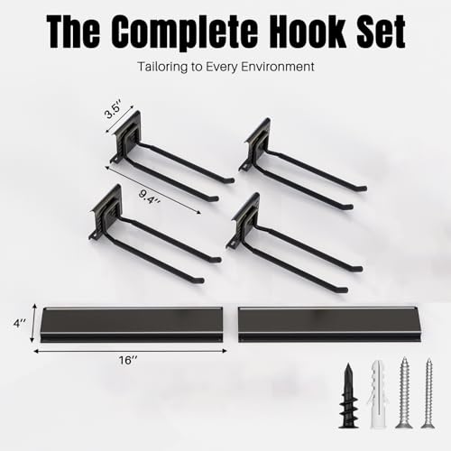 Garage Garden Tool Organizer Wall Mount, Heavy Duty Garage Tool Storage Rack 32 Inches, Max Load 220lb - Shovel, Rake, Folding Chair, Weed Eater Storage