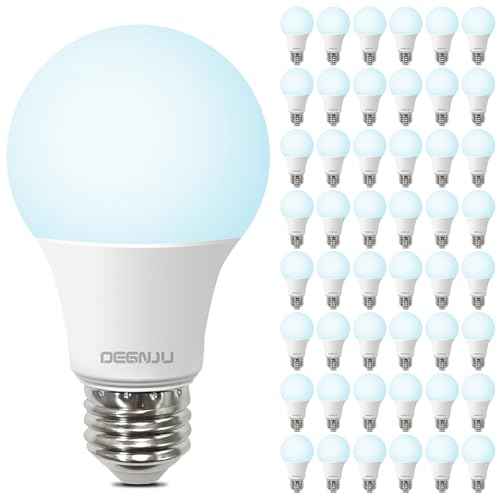 LED Light Bulbs Daylight 5000K, 60 Watt Equivalent LED Bulbs, A19 Standard Bulbs, 800 LM, 15000 Hours, E26 Base, Non-Dimmable, 8W LED Bulbs for Bedroom Living Room 48 Pack
