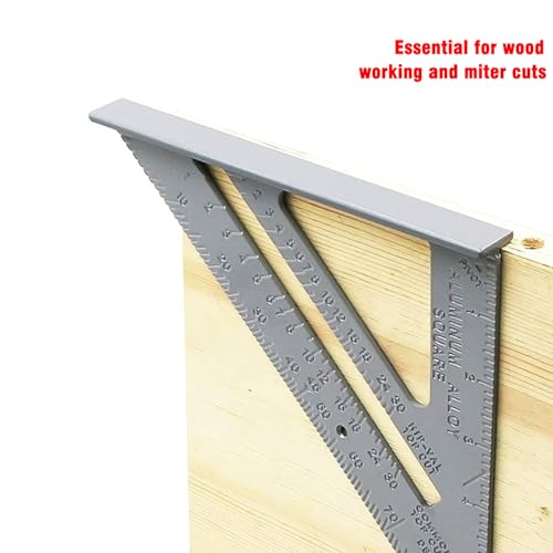 ALLWIN 7-Inch Aluminum Rafter Square with Dual-Side Scales - Precision Carpentry Tool
