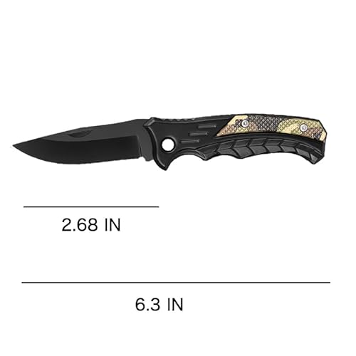 Folding Pocket Knife, Pocket Knife with Chain, Only 2.68 in. Blade - EDC Knife for Camping Hiking Fishing for Men and Women (Camouflage)
