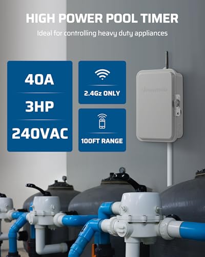 DEWENWILS 240VAC 3HP WiFi Pool Pump Timer Box, Outdoor 40A Smart Controller