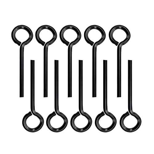 10pcs Black 5/32 inch Standard Hex Dogging Key with Full Loop, Metal Allen Wrench Door Key for Push Bar Panic Exit Device