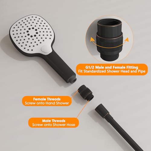 ChuangTim Oil Rubbed Bronze Shower Head Shut Off Valve 1/2'' Brass Flow Control