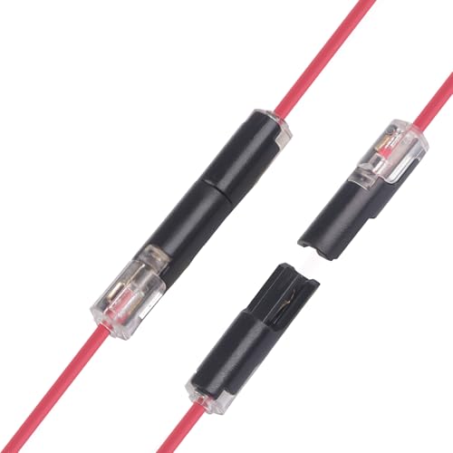 Brightfour 20-22 AWG Quick Disconnect Wire Connectors, Pluggable Low Voltage, 12 Pairs
