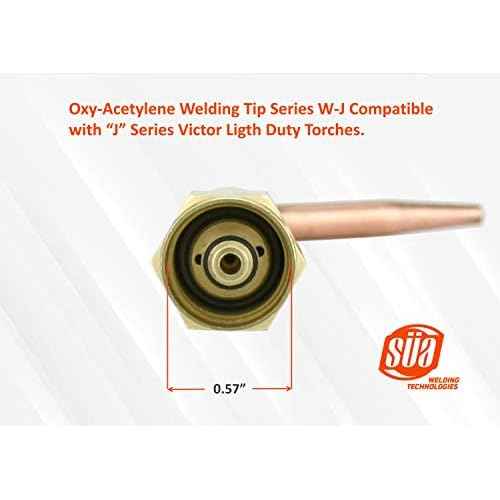 S?A - Oxy-Acetylene Welding Tip Series W-J Compatible with ¡°J¡± Series Victor Ligth Duty Torches - Sizes #1, #2 and #3 (3-Pack)