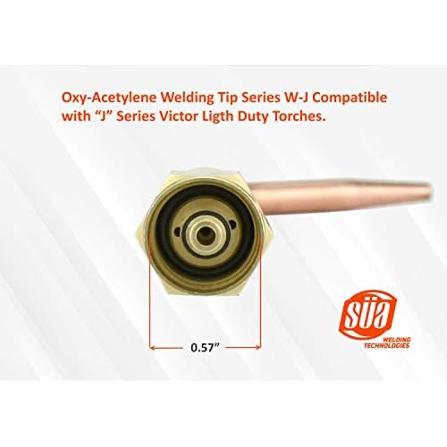 S?A - Oxy-Acetylene Welding Tip Series W-J Compatible with ¡°J¡± Series Victor Ligth Duty Torches - Sizes #1, #2 and #3 (3-Pack)