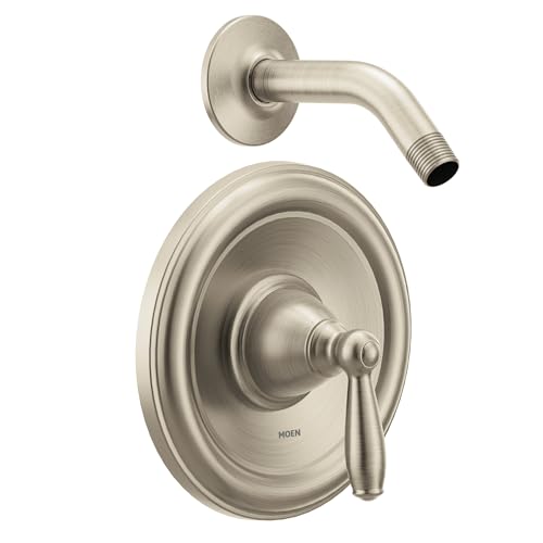 Moen Brantford Brushed Nickel Pressure Balance Shower Trim Kit - Includes Lever Handle, Model T2152NHBN (Variation: .5)