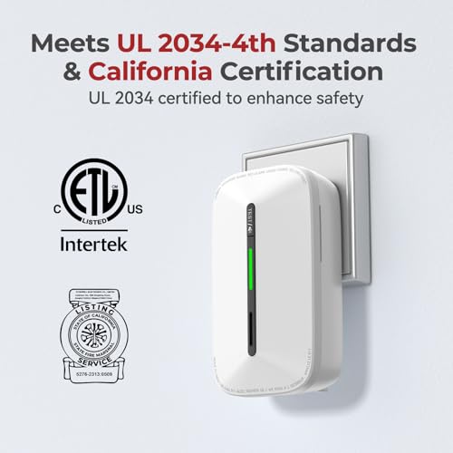 Siterlink 1 Pack Plug-in Carbon Monoxide Detector with 10-Year Battery Backup
