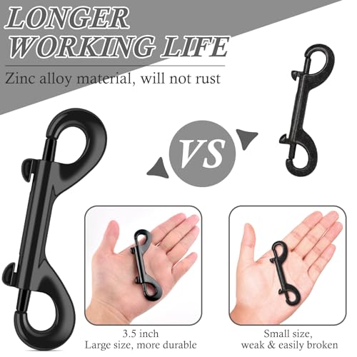 ERKOON 4 Pack Heavy Duty Zinc Alloy Double Ended Snap Hooks 3.5 Inch 110lb Load