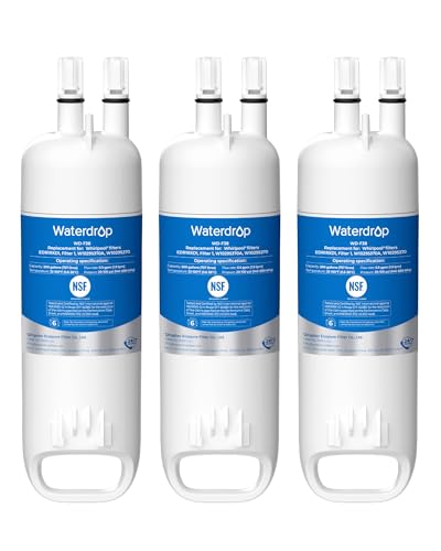 Waterdrop EDR1RXD1 Refrigerator Water Filter Replacement 3 Pack - NSF Certified, Easy Install, Fits W10295370A