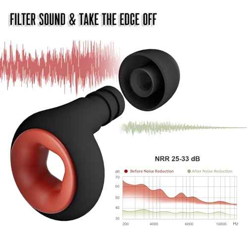 Concert Ear Plugs, 2 Pair BNU High Fidelity Noise Cancelling Earplugs Hearing Protection for Musicians,Festivals,Raves Sleep, 25-33db Noise Reduction 6 Pair Reusable Foam£¦Silicon Tips in S/M/L Black