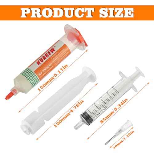 30mL No-Clean Solder Flux Lead-Free Solder Flux with 2 Metering Tools for LED SMD PCB BGA Electronic Soldering (1.62 oz/46 g)