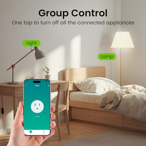 GHome Smart Plug Mini 4 Pack WiFi Outlet Timer Compatible with Alexa & Google