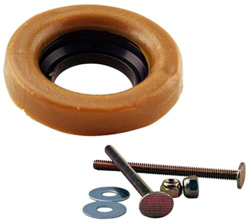 Westbrass D6033-40 Thick Wax Ring Gasket for Toilet Bowl, Includes Flange and Closet Bolts (24-Pack), Tan (D6033-40-24)
