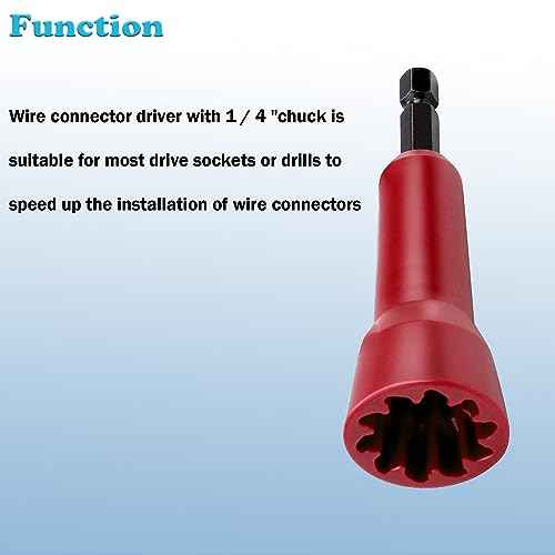 Wire Twisting Spinner,Spin-Twist Wire Connector Socket,Wire twist tool with 1/4" Chuck(Red)