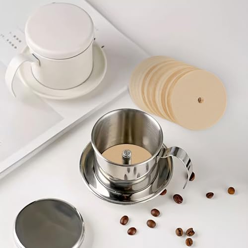 300Pcs 3.75in Unbleached Percolator Coffee Filters, Natural Disposable, Prudiut 300 Count