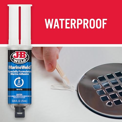 J-B Weld MarineWeld 25ml Syringe Waterproof Epoxy Sealant for Marine Repairs