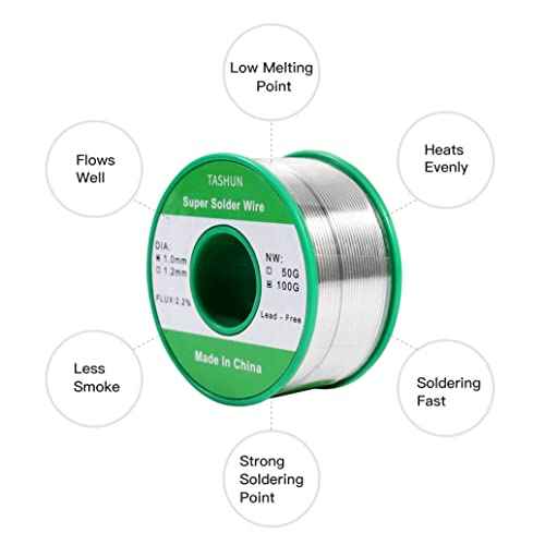 Solder Wire Great Solder Sn99.3 Cu0.7 with Less Smoke, Less Residue, Flow Well and Strong Solder Joints for Electrical Soldering. 0.6,0.8.1.0,1.2mm / 0.22lb (1, 1.0mm 50g)