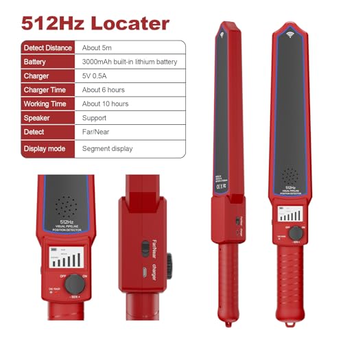 512HZ Pipe Locator Receiver Underground Pipeline Tester Locator,Sewer