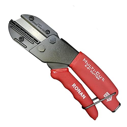 Ronan Multi-Cut Industrial Cutter ? Heavy-Duty Blade for Plastic, Rubber, Wood, Leather & More ? Replaceable Blades, Safety Lock, Ergonomic Grip, 3 Extra Blades Included
