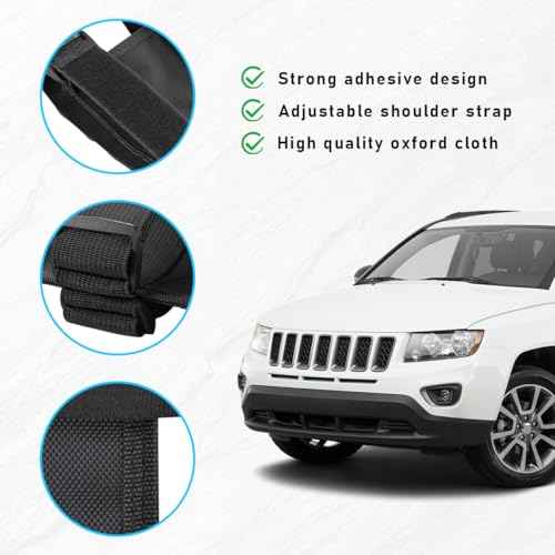 Roll Bar Fire Extinguisher Holder, Adjustable Fire Extinguisher Mount Strap with American Flag Pattern, Car Accessories Fixed Belt for Wrangler JK JKU TJ CJ Gladiator (Black)