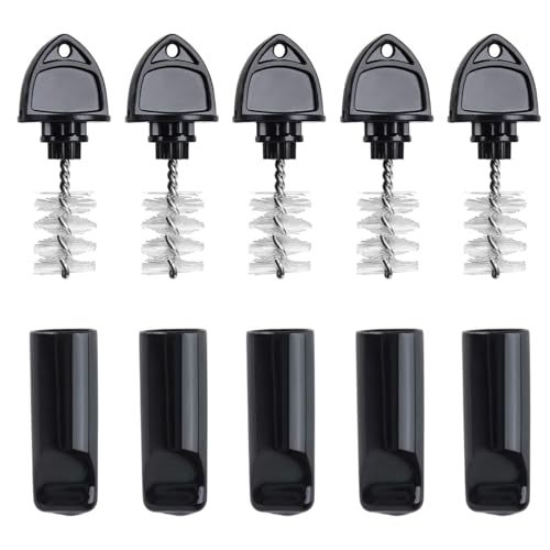 FERRODAY 10 Pack Keg Faucet Tap Plug & Brush Cleaning Set (5 Rubber Tap Soothers + 5 ABS Tap Brush Plugs) Black