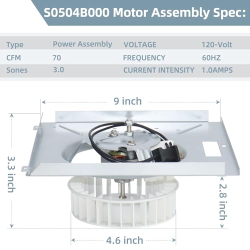 JIANBENKJ S0504B000 Motor Assembly for NuTone 769RL B Unit Replacement
