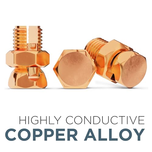 THE CIMPLE CO #8 Copper Split-Bolt Connectors 4 Pack - Electrical Wire Connectors