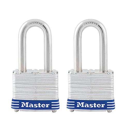 Master Lock 3TLF Laminated Steel Padlock 1-1/2" Shackle 2 Pack Keyed-Alike